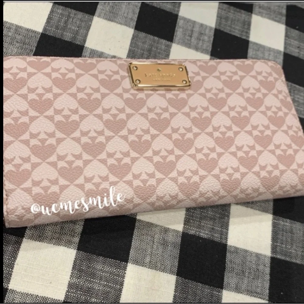 Kate Spade New York Women Penn Place Embossed Neda Zip Around Wallet Rose Cloud